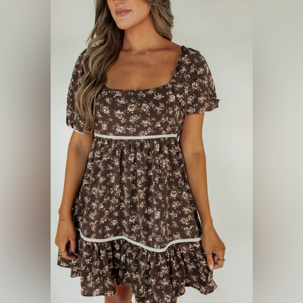 Blu Pepper Floral Chocolate Mini Dress
